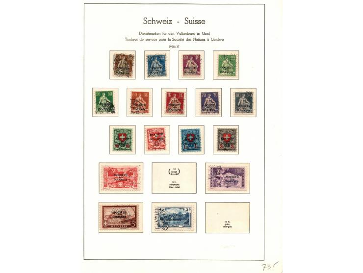 Swiss Collection of official stamps for the international authorities in Switzerland Mixed condition in  LEUCHTTRUM album pag